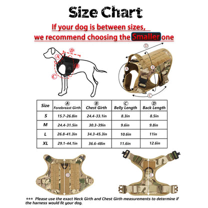 Tactical Dog Harness Leash Set for Large Dogs.