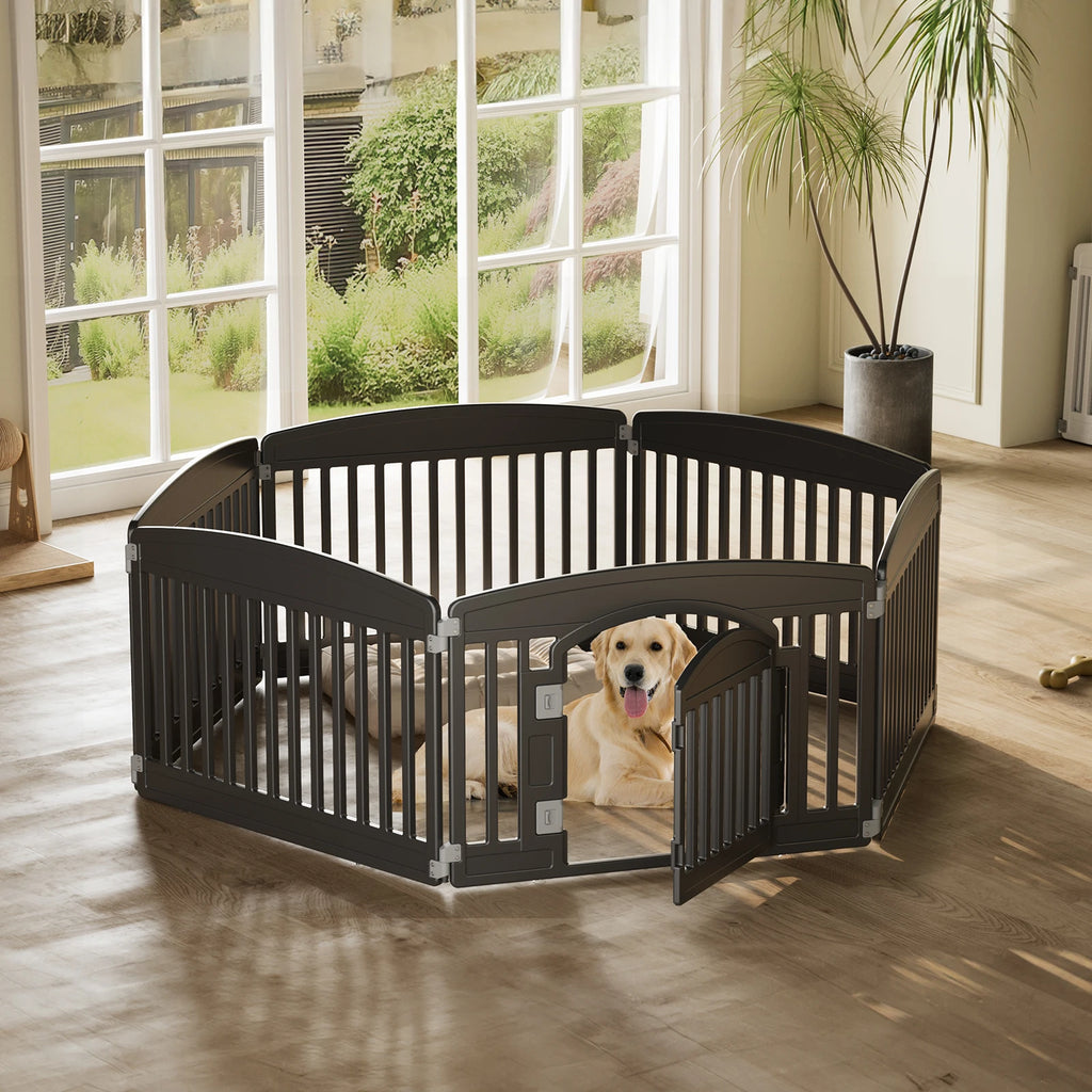 Plastic Dog Playpen 24 IN for Medium Dogs Indoor/Outdoor Folding Portable Puppy Playpen.