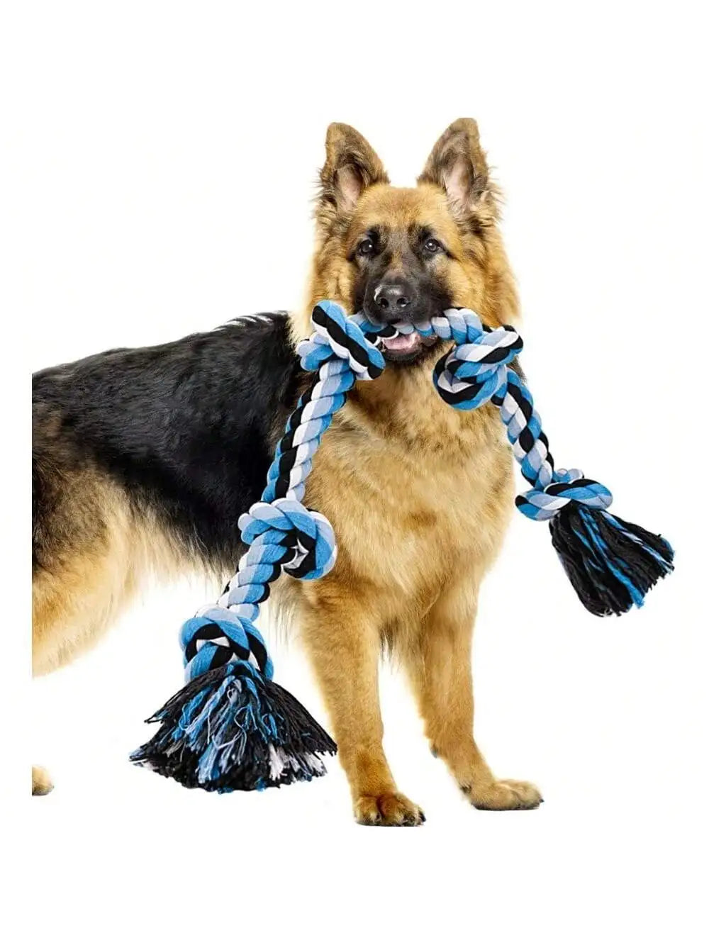 Tough Twisted Rope Toy With 5 Knots for Aggressive Chewers, Interactive Heavy Duty Toys For Medium and Large Dogs.
