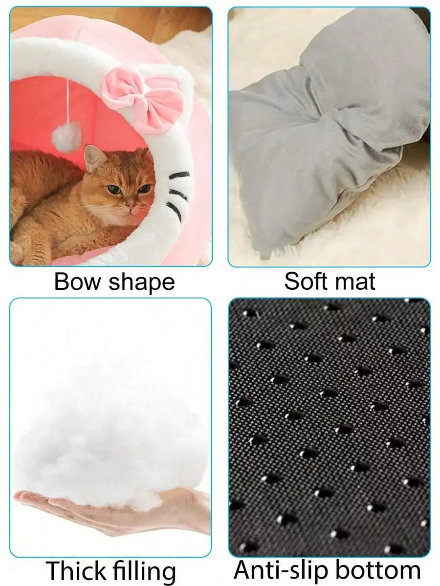 1 Piece Cute Cat Bed For Indoor Cats. Washable, Warm Cave Bed.  Suitable for Puppies.