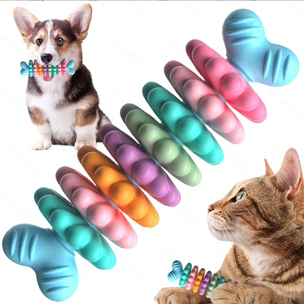 2 Pieces Pet Toy Dog and Cat Chew Bone, Durable and Teething-resistant Design.