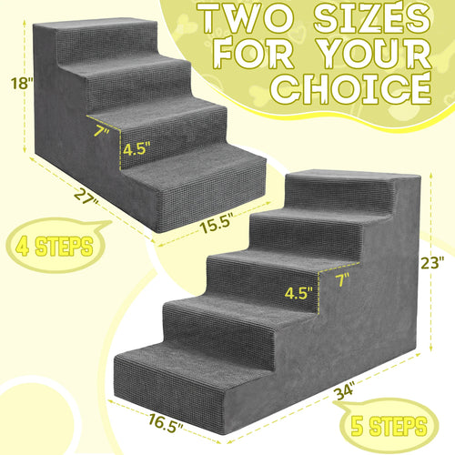 4-Tier/5-Tier Pet Stairs For Small Dogs and Cats,