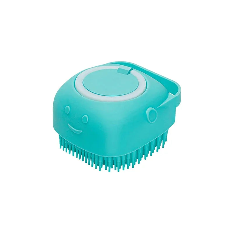 Pet Bathing Brush with Shampoo Dispenser.