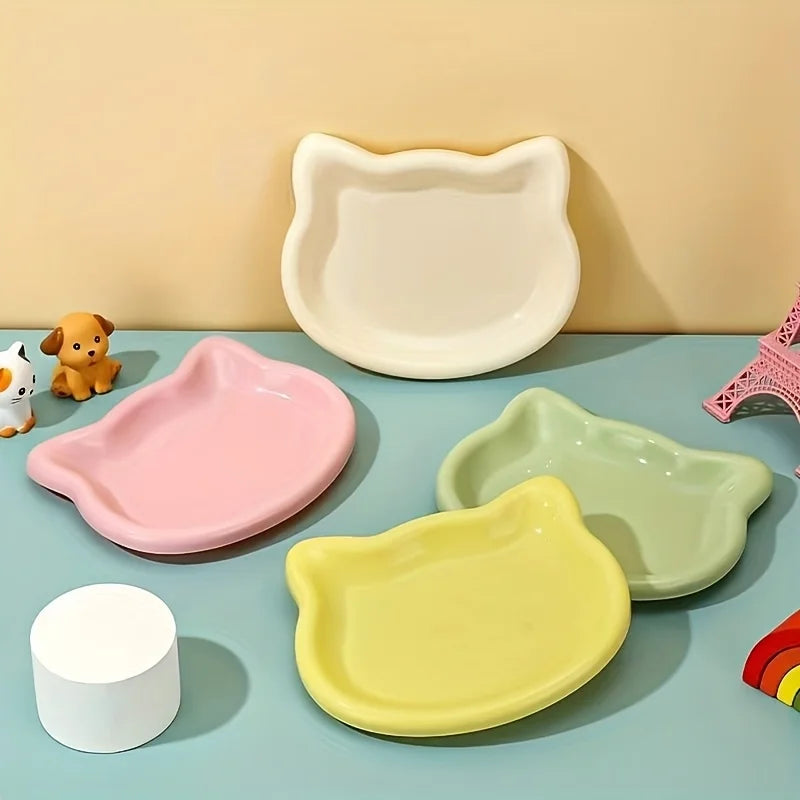 4-Color Pet Bowl Cat Food Dish. Home Use Pet Bowl.