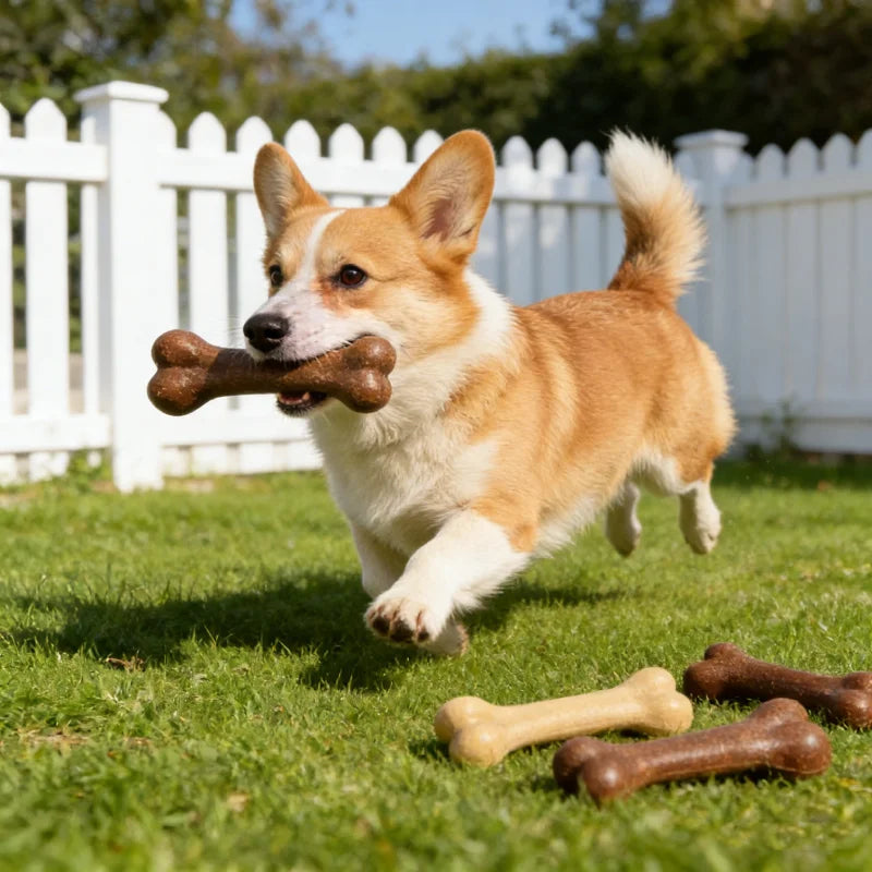 Dog Bone Chew Toys Nearly Indestructible, Natural, Non-Toxic and  Anti-bite.  For Puppies, Small, Medium and Large Dogs.