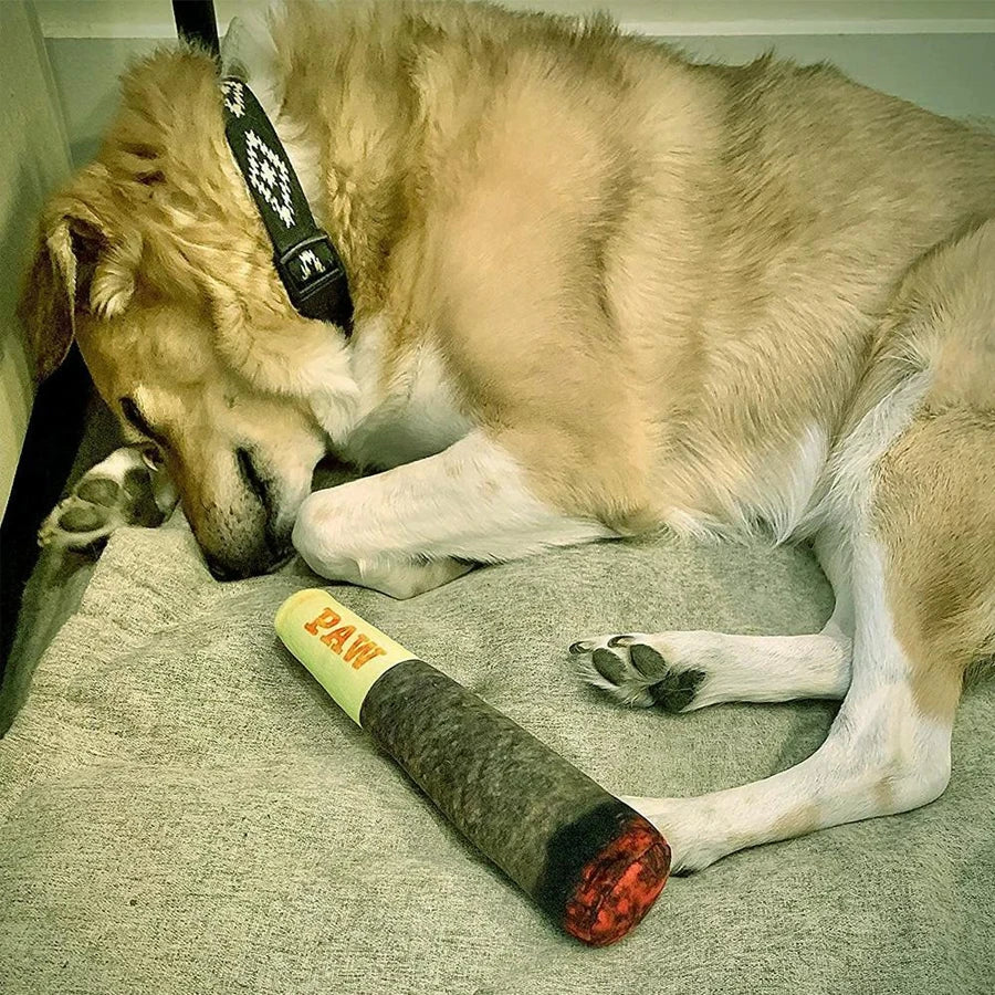 Cigar Design Squeaky Chew Toy For Small Medium Dogs.