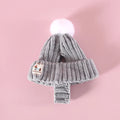 Winter Knitted Dog Hat with Plush Ball and Windproof.