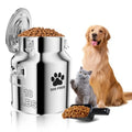 Metal Dog Food Storage Container 18Lbs, Stainless Steel Dog Food Storage Container with Lids Airtight,