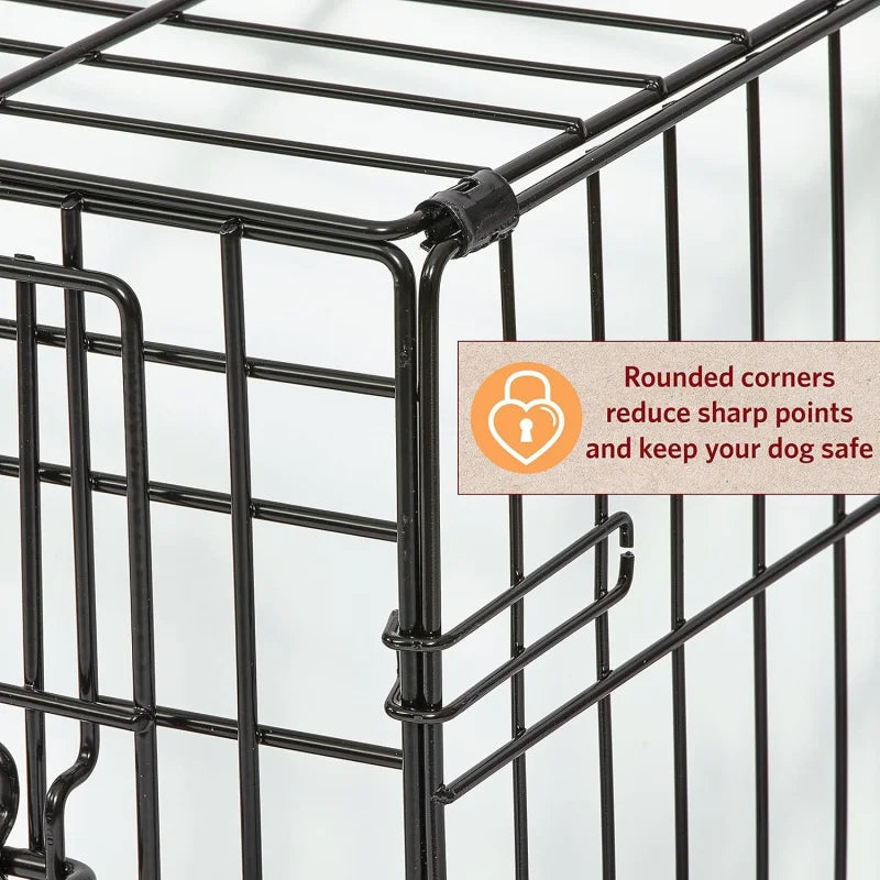Folding Dog Crate-Large Breeds Heavy-Duty with Divider Panel.