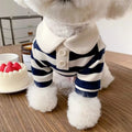 Striped Blue Dog or Cat Polo Shirt.