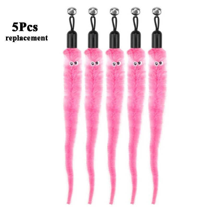 Replace Plush Cat Toy Worms, and Stick