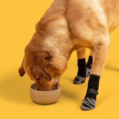 4 Pieces per set Anti-Slip Dog Socks with Straps Traction Control for Indoor on Hardwood Floors.