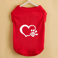 Spring letter printed pet vest,  Love & Dog Claw Printed Flower Cat and Dog T-shirt.