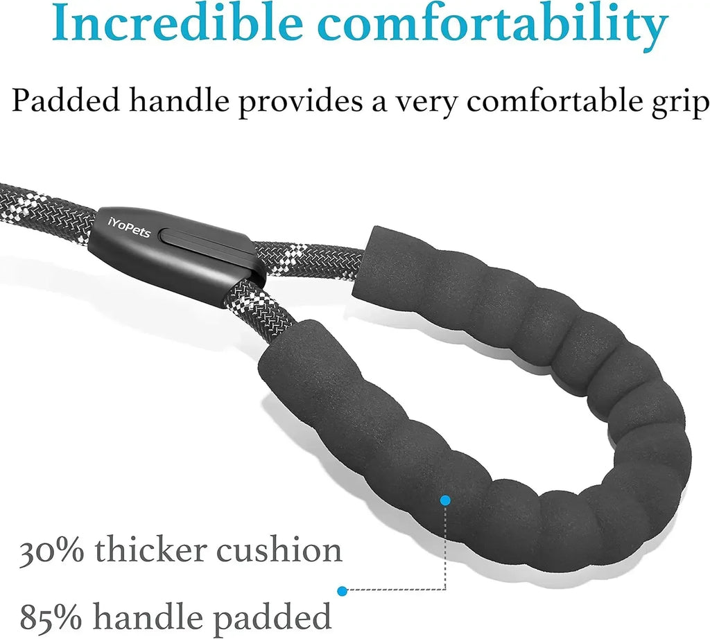 Double Dog Leash With Two Extra Traffic Handles. 360 Swivel No Tangle Dual Dog Walking Leash, Comfortable Shock Absorbing Reflective Bungee For Two Dogs 18-120 lbs.