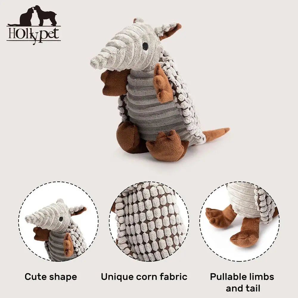 Armadillo-Inspired Squeaky Dog Toy.