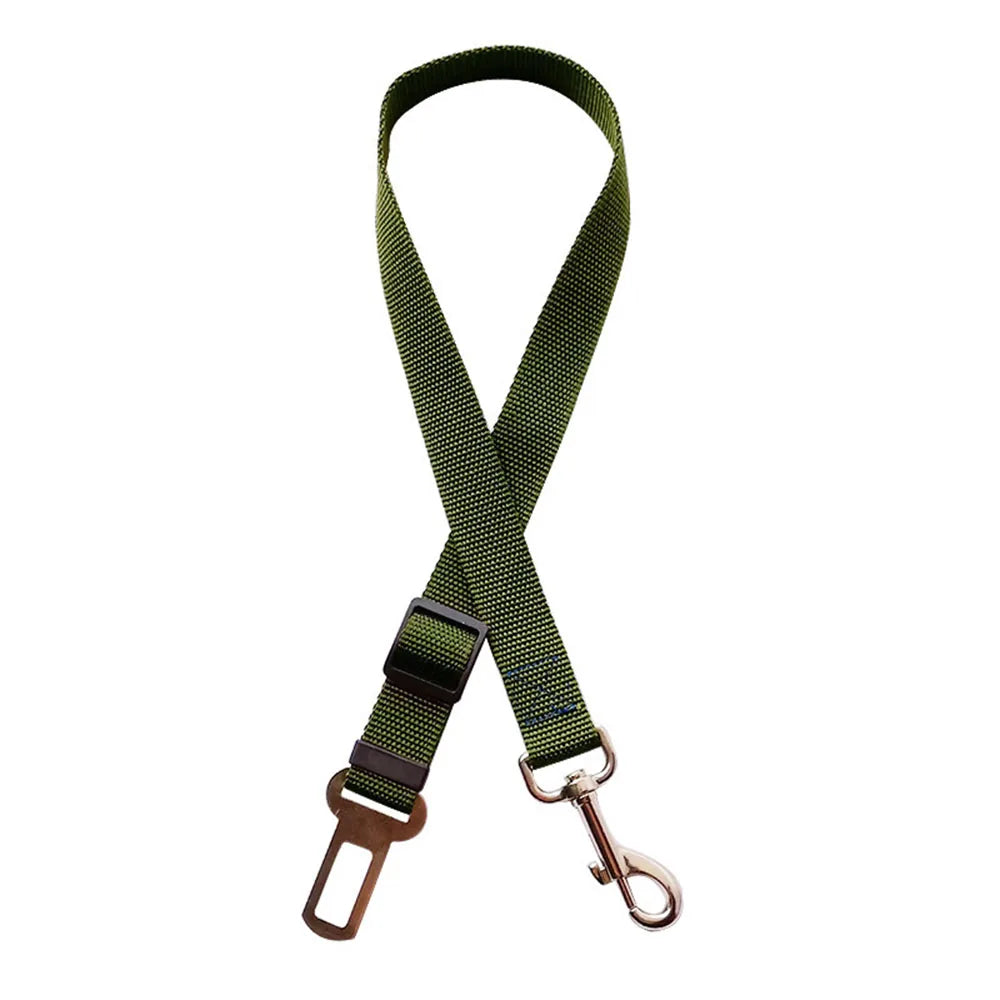 Adjustable Pet Car Seat Belt Leash for Dog Safety.  Has Nylon, Reflective, Cushioning, Elasticity Leash.