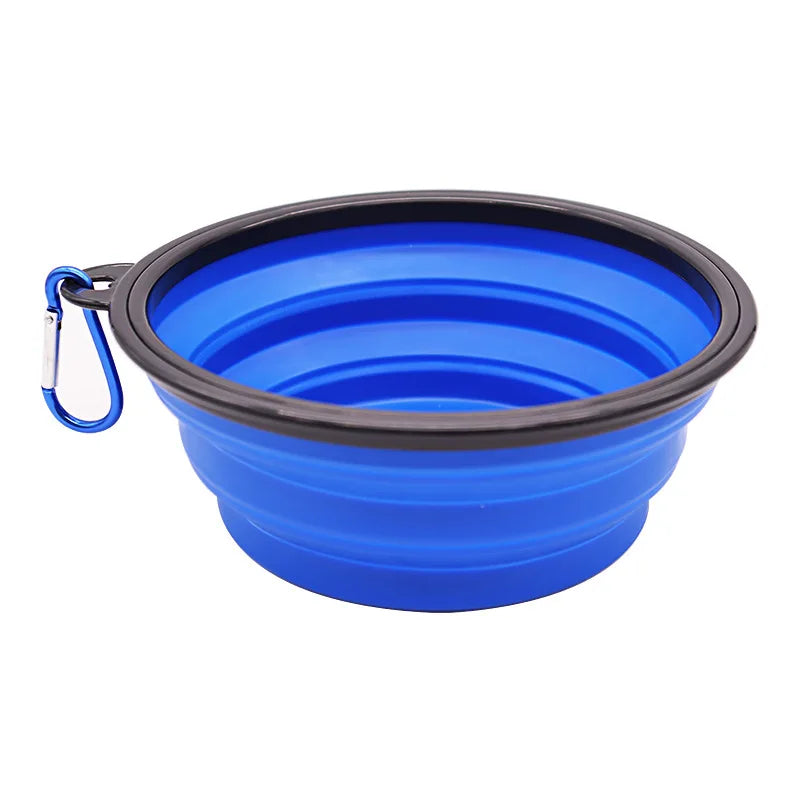 Folding Portable Silicone Dog Feeder Bowl 2 In 1 Pet Dispenser.