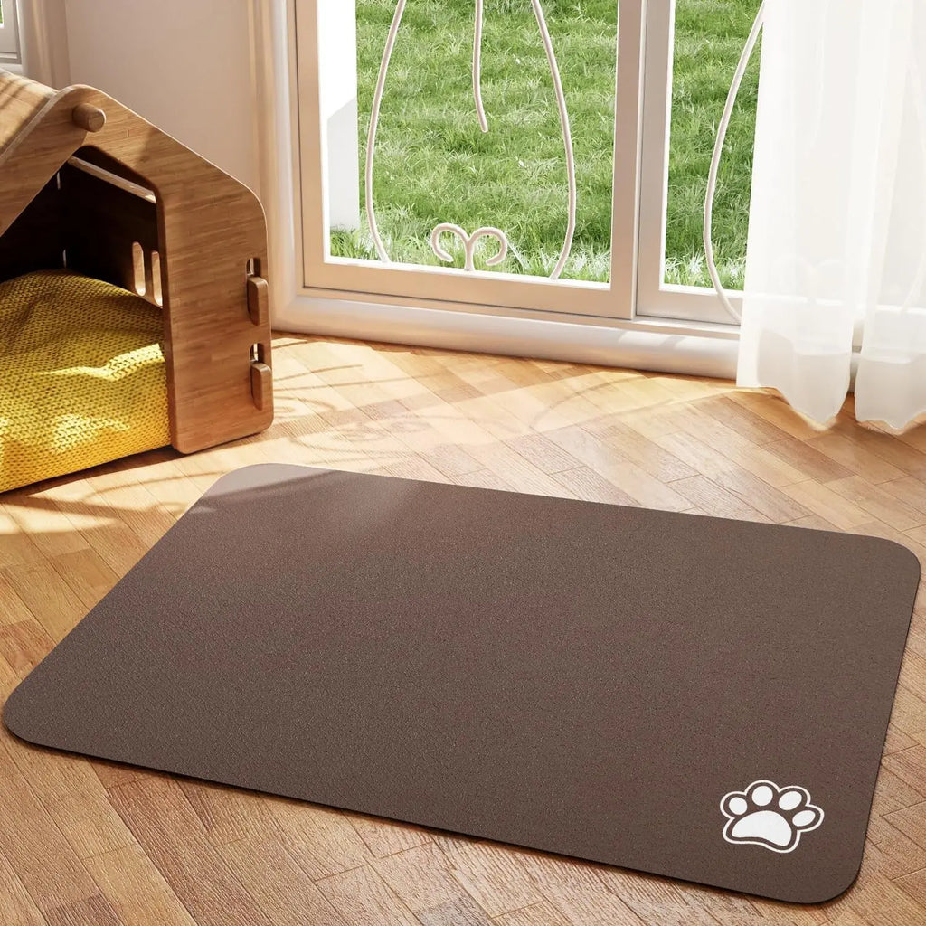 Absorbent Pet Feeding Mat for Dog and Cat Food and Water.