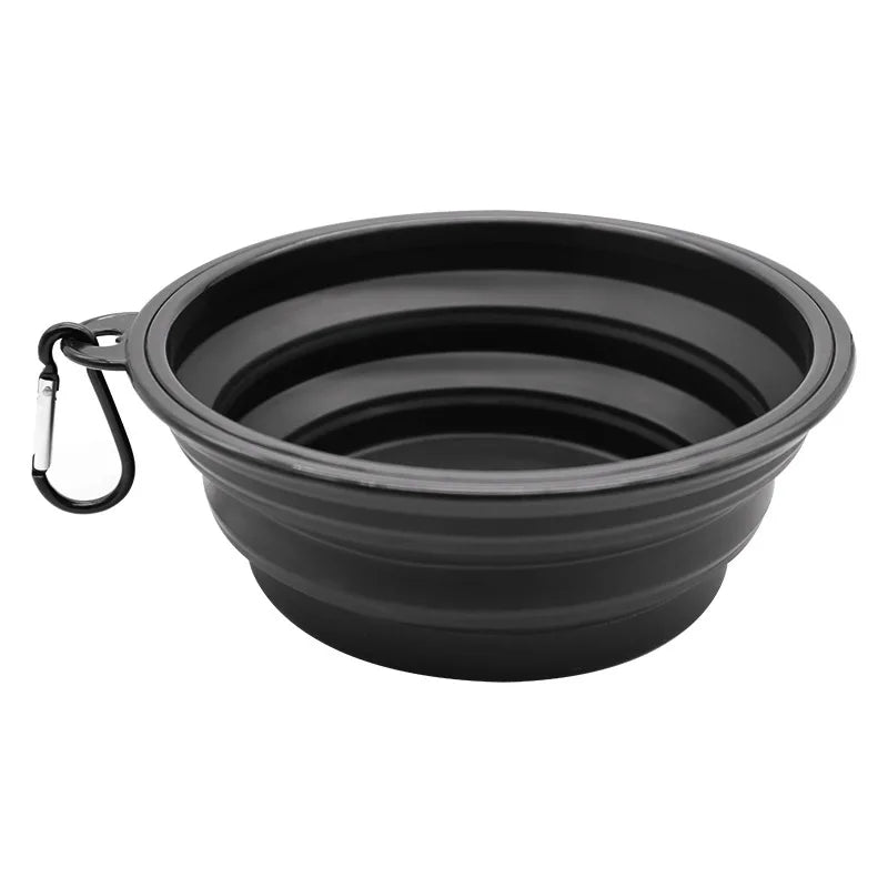 Folding Portable Silicone Dog Feeder Bowl 2 In 1 Pet Dispenser.