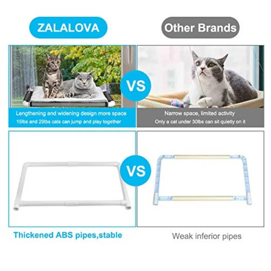 2026 Cat Window Perch, Cat Hammock Window Seat with Free Fleece Blanket   Suction Cups Extra Large.