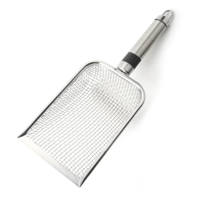 Pet Cat Waste Shovel with a Long Handle and Stainless Steel Metal Shovel Litter Filter.