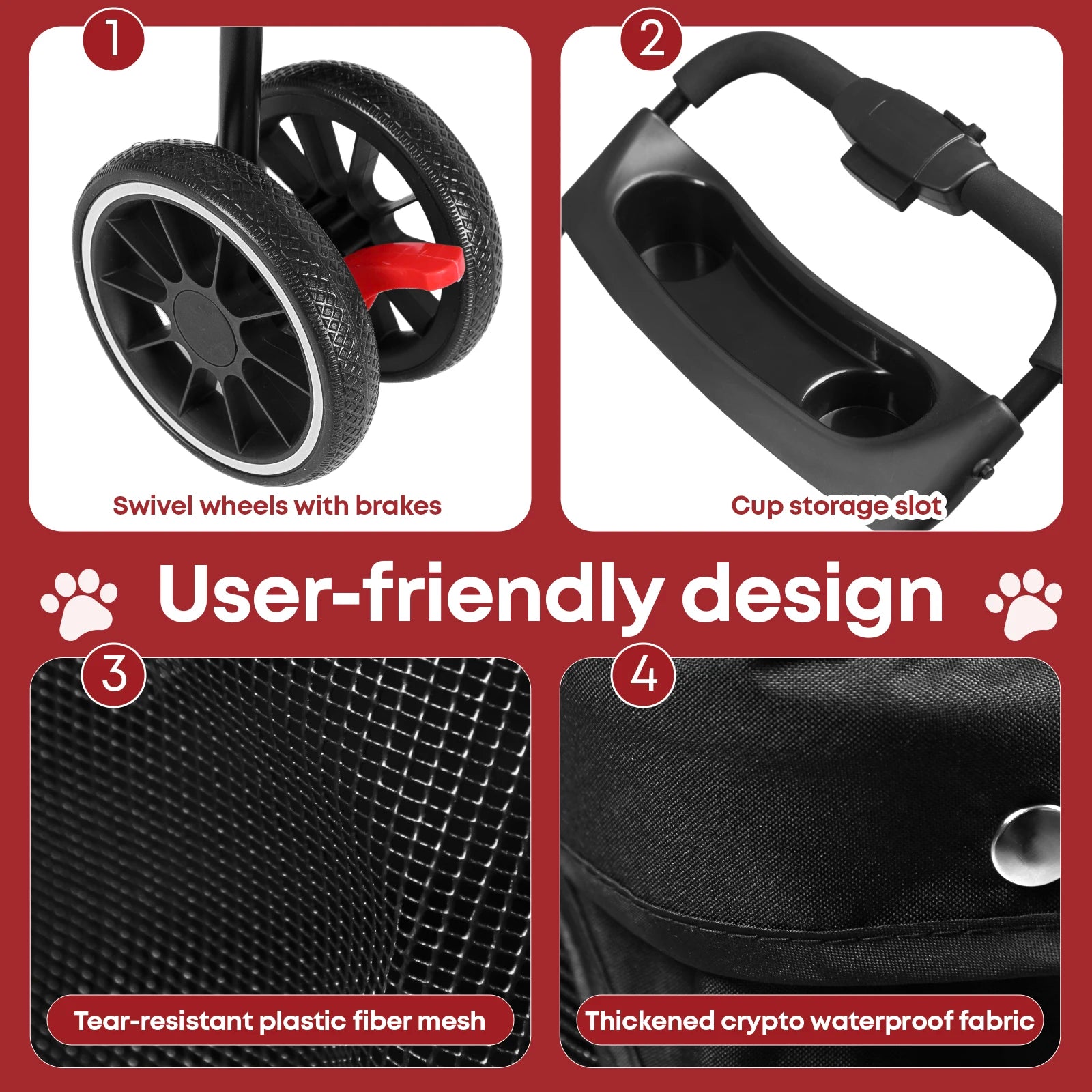 Pet Stroller For Small to Medium Cats and Small Dogs.