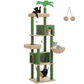 Tall Cat Tree Tower with Hammock, Condo House, Scratching Posts, Perch, Furniture and Cat Toys for Indoor Cats.