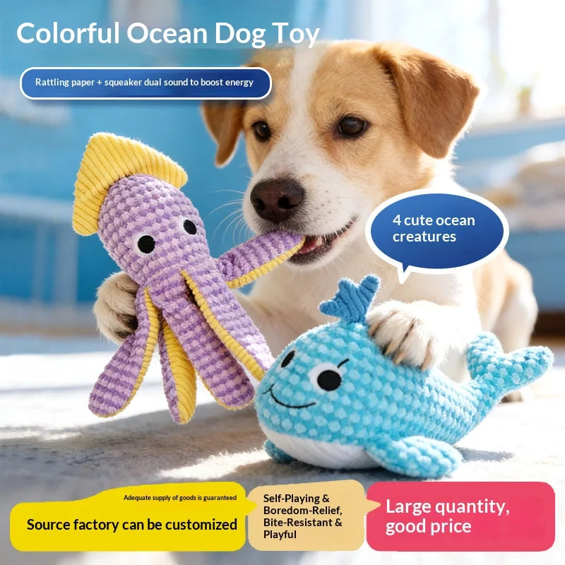 Dog Crinkle Sound Pet Toy - Chew Proof Squeaky;  Teeth Cleaning.