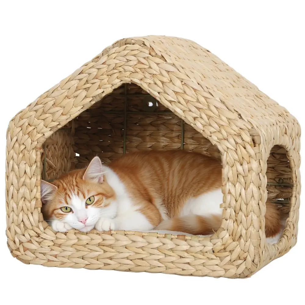 Wall Mounted Cat House, Cat Wall Condo Furniture with Washable Cushion, Kitty Shelf Bed for Indoor Cats up to 12 lbs. and Kittens,
