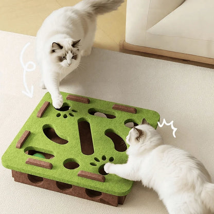 Interactive Cat Toy, Puzzle Toy With Maze Tunnel & Bell Ball.