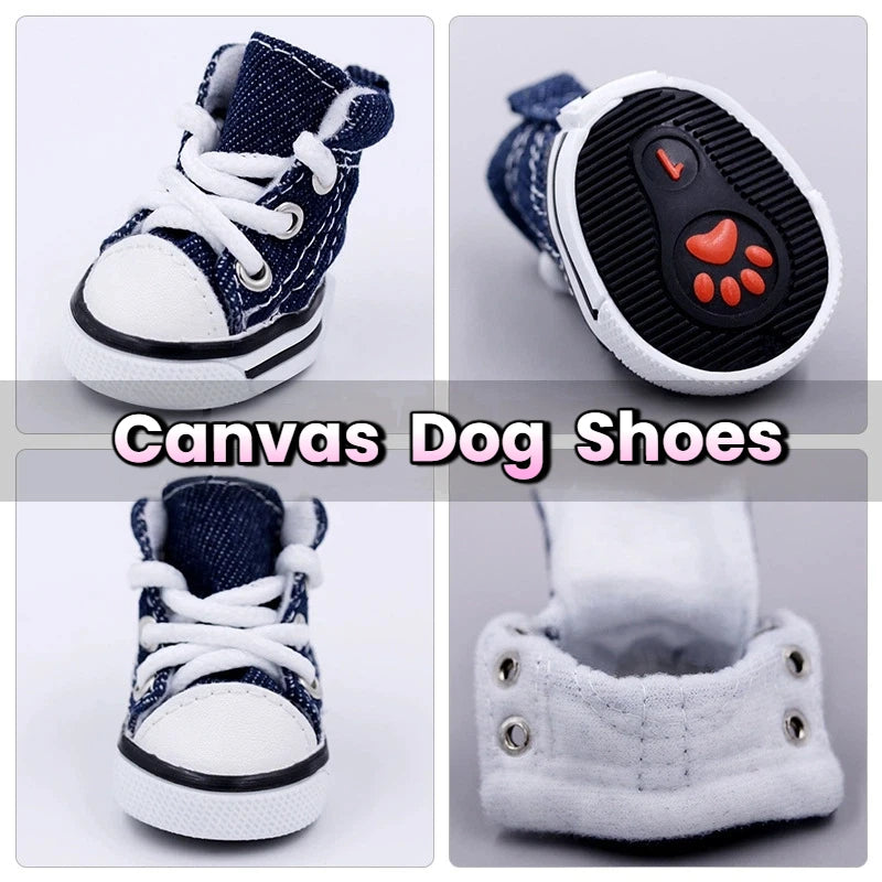 New Pet Shoes Non-slip Wear Thickened Denim Canvas Summer Shoes Teddy Dogs and Cats Universal Outdoor Breathable.