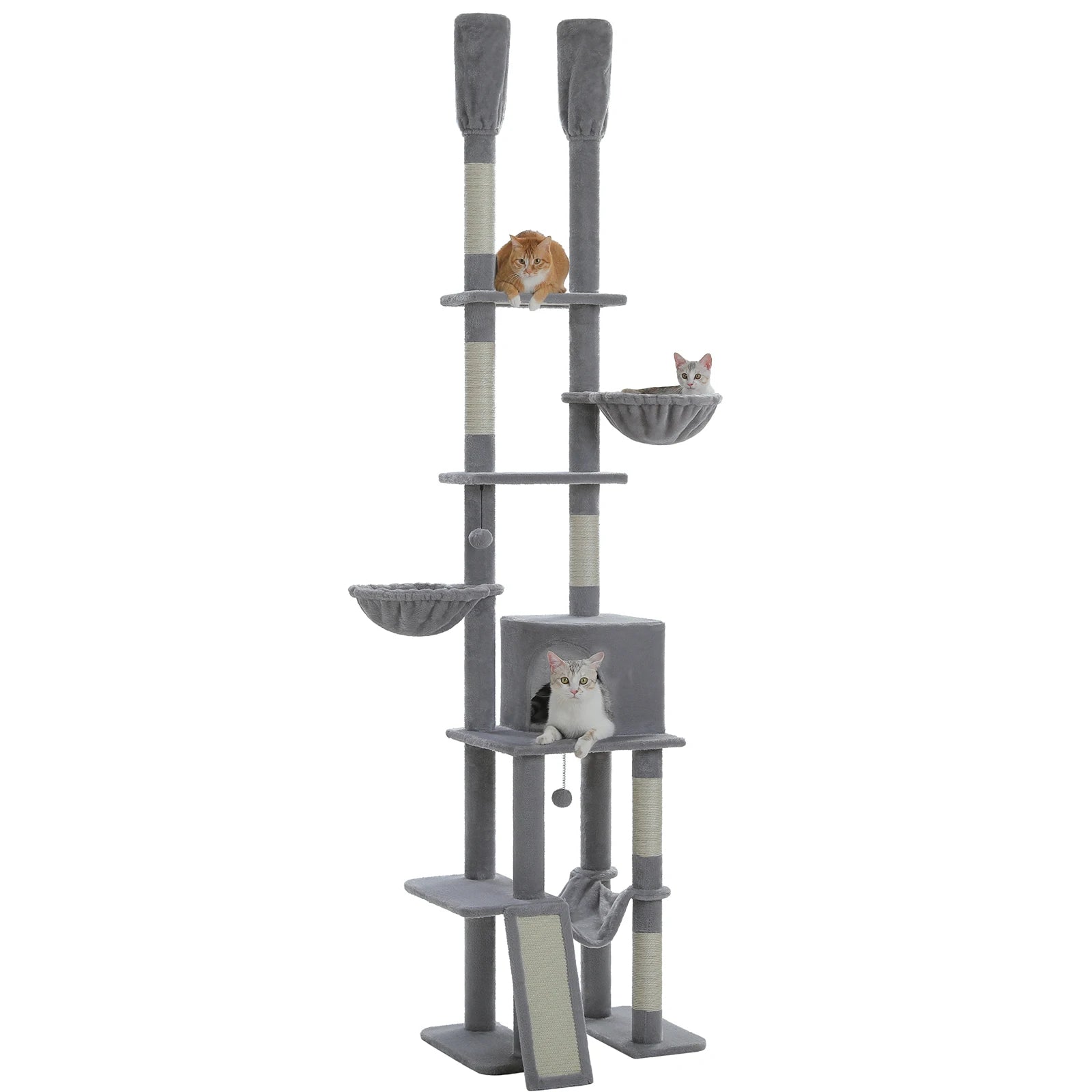 Cactus Cat Tree Tower 7 Tiers Cat Climbing Tree with Hammocks, Condos, Scratching Posts, Ladder and Cat Toys.