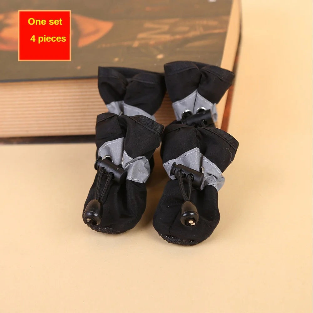 4pcs Water-Resistant Dog Shoes For Small Dogs,  Outdoor rain boots for dogs.