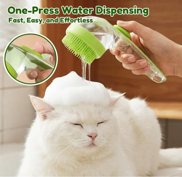 2-in-1 Shampoo Dispenser & Massage Brush for Pets.
