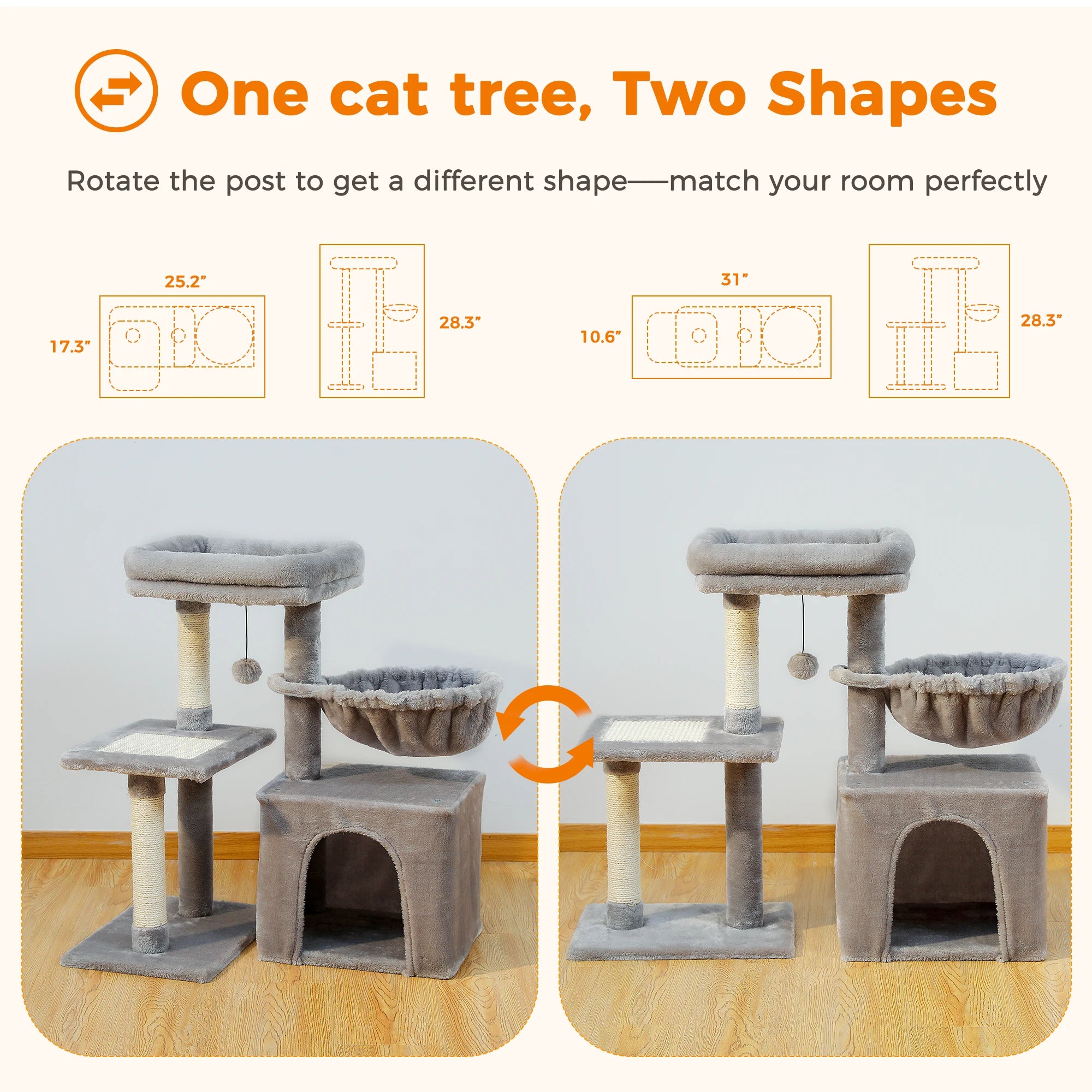 Cat Tree Cat Tower for Indoor Cats;  2 Styles Cat Activity Tree. See Description.