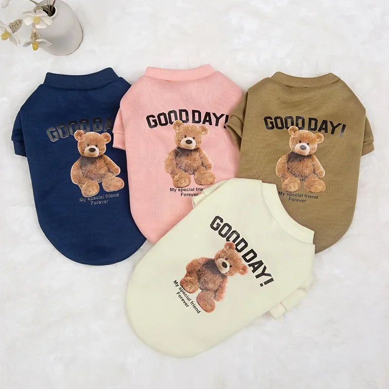 Dog and Cat Warm Pullover Sweatshirt with a Bear Pattern. Shirt for S/M Dog/Cat and Puppies.