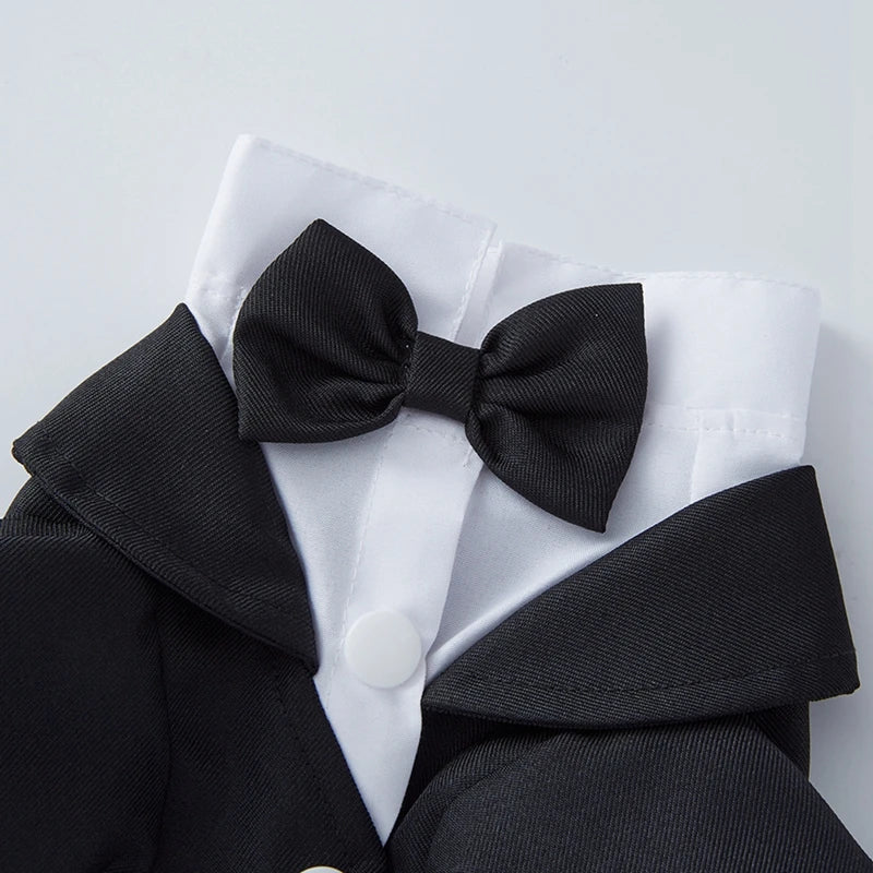 Pet Dog Tuxedo Formal Pet Wedding Party Suit for Small and Medium Dogs. Dog Boys Bow Tie, and Shirt.