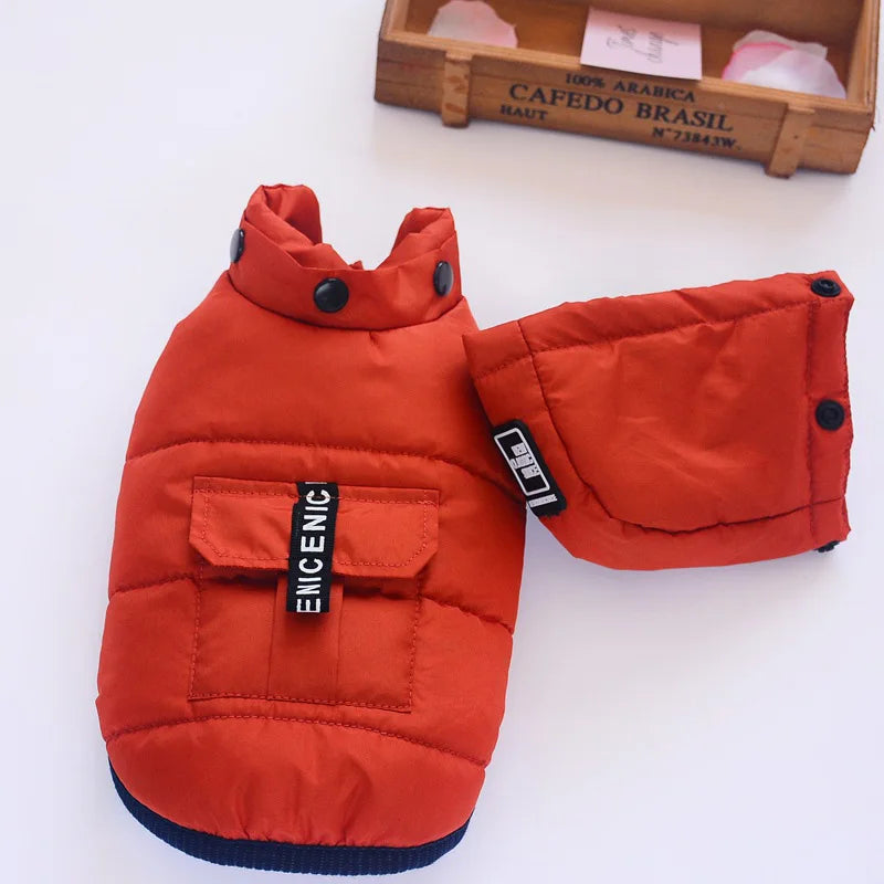Winter Cotton Waterproof Coat with Hood for Small Dogs and Puppies.