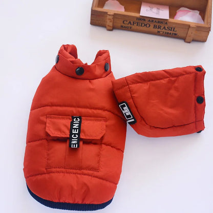 Winter Cotton Waterproof Coat with Hood for Small Dogs and Puppies.