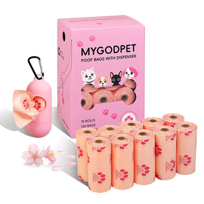 Dog Poop Bags Rolls with Dispenser 150 Count.