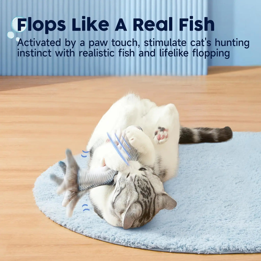 10.5 Inch Flopping Fish Cat Toy With Catnip