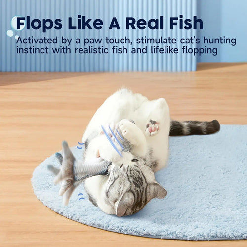 10.5 Inch Flopping Fish Cat Toy With Catnip