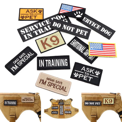 12 Pieces Tactical Patch Bundle for Dog Vest Harness.