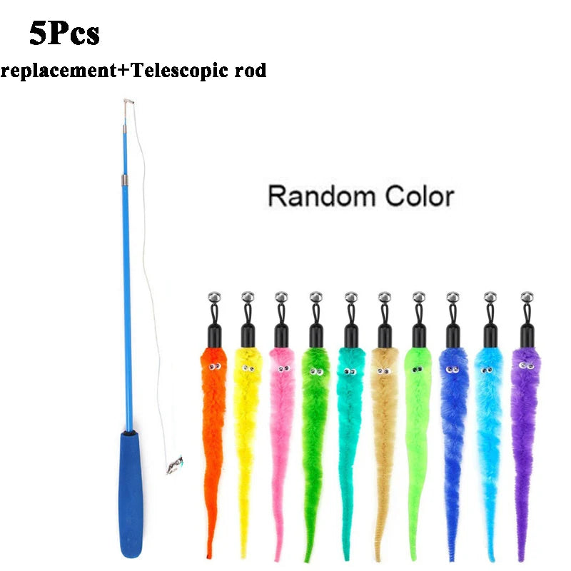 Replace Plush Cat Toy Worms, and Stick