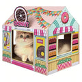 Cat Scratchers Cat House with Catnip.  Donut Shop for Indoor Outdoor,