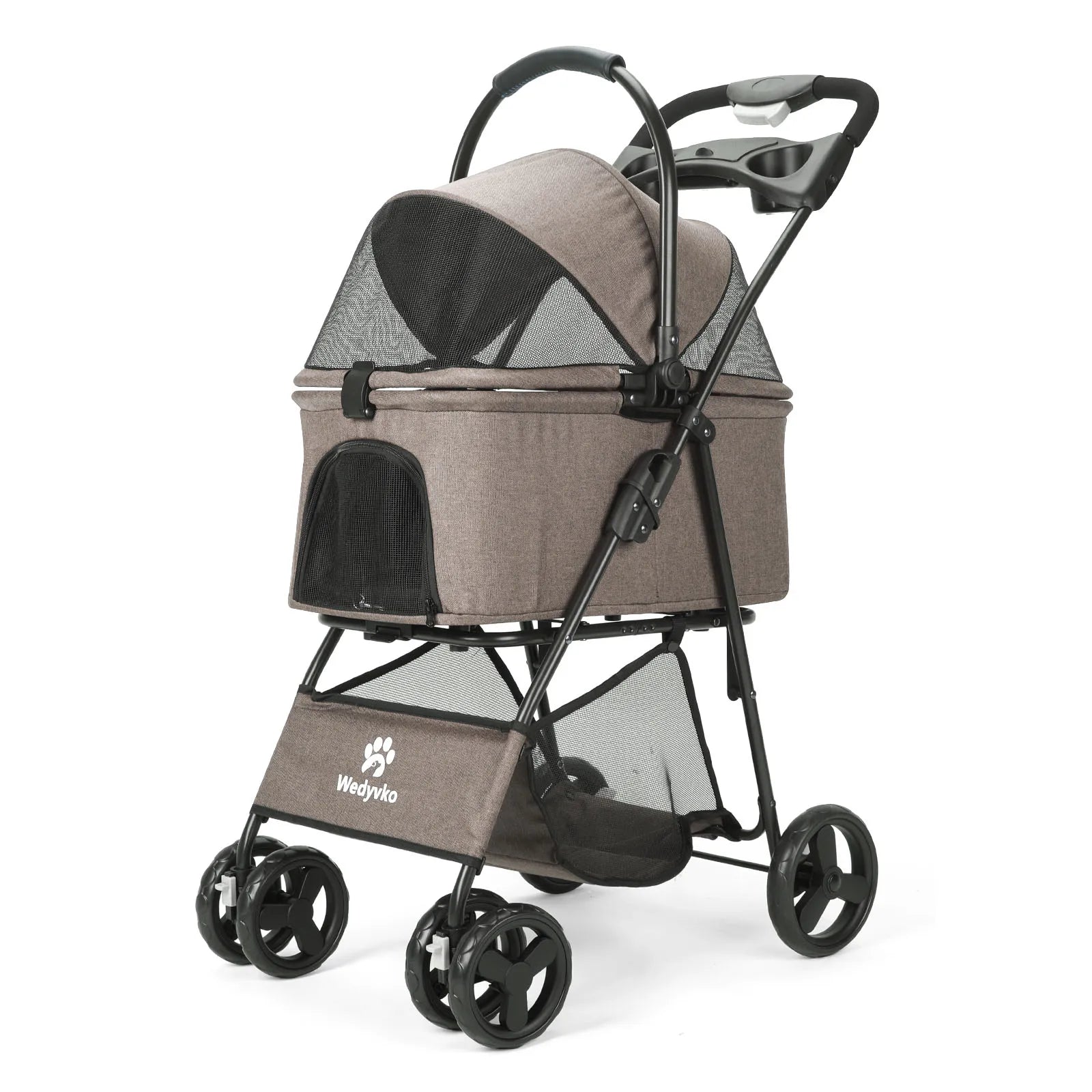 Pet Stroller with Removable Carrier, Folding Stroller for Dogs and Cats.