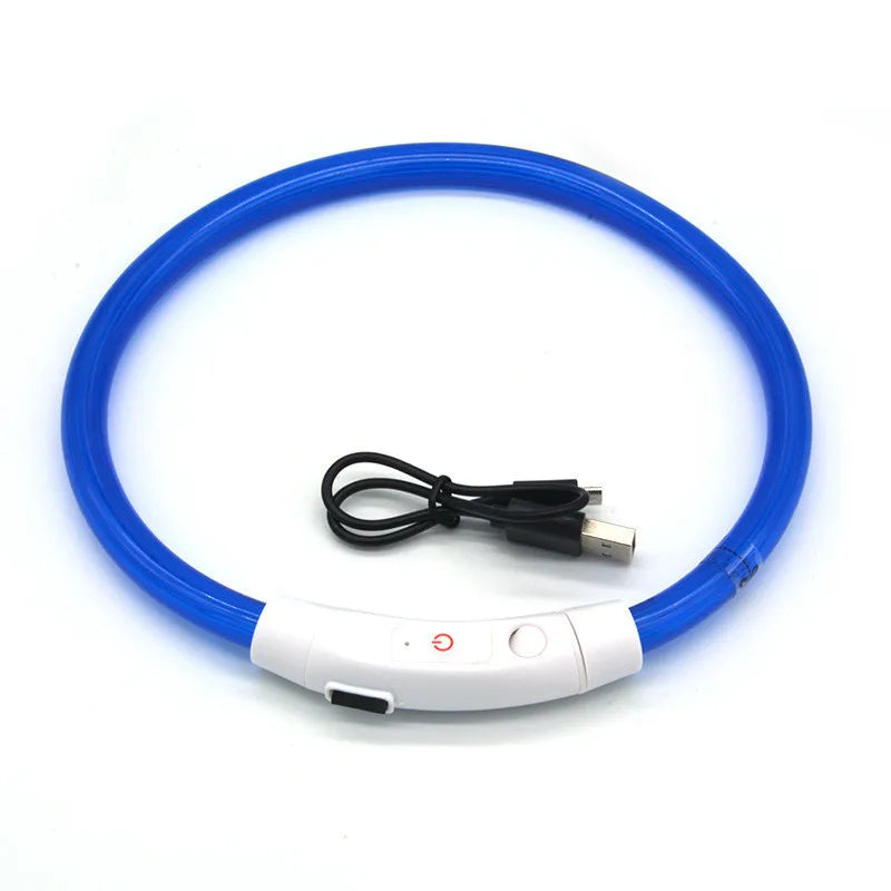 LED Pet Luminous Collar USB Charging Collar for Dog and Cat.