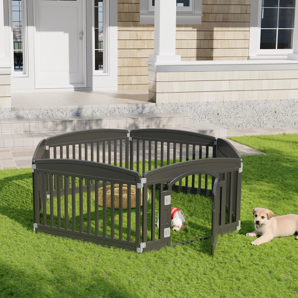 Plastic Dog Playpen 24 IN for Medium Dogs Indoor/Outdoor Folding Portable Puppy Playpen.
