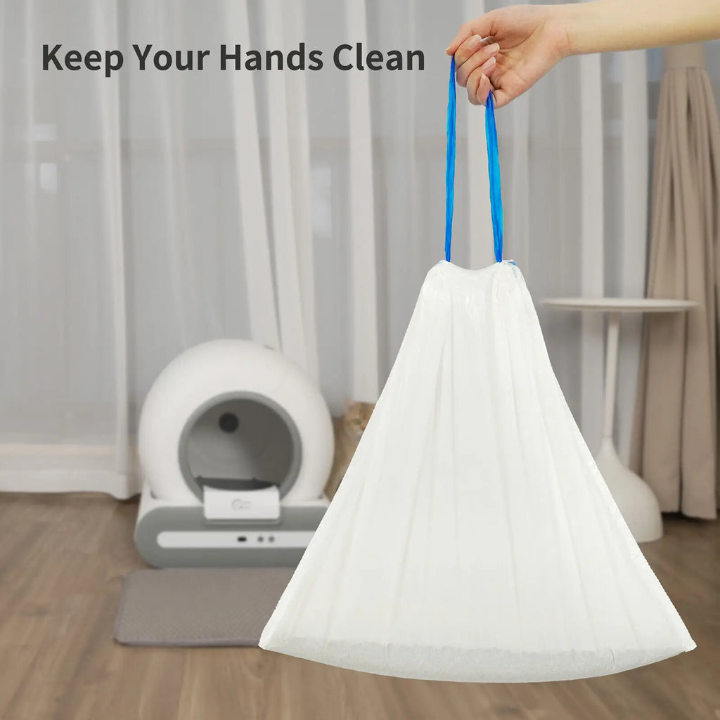 DOEL Self-Cleaning Cat Litter Box Poop Bags Drawstring Design, 17x19 in/45x50 cm, 60 Count.