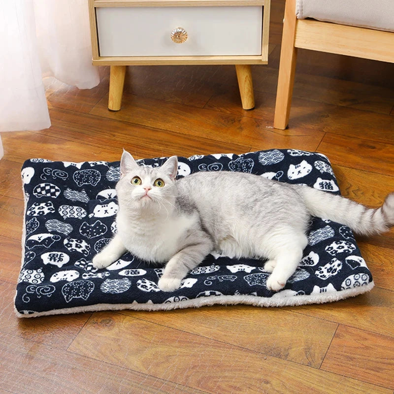 Thick Cat Mat Breathable Flannel Cat Sleeping Mat.  Soft Dog Cushion for Small Dog;  Winter Warm Cat Blanket.